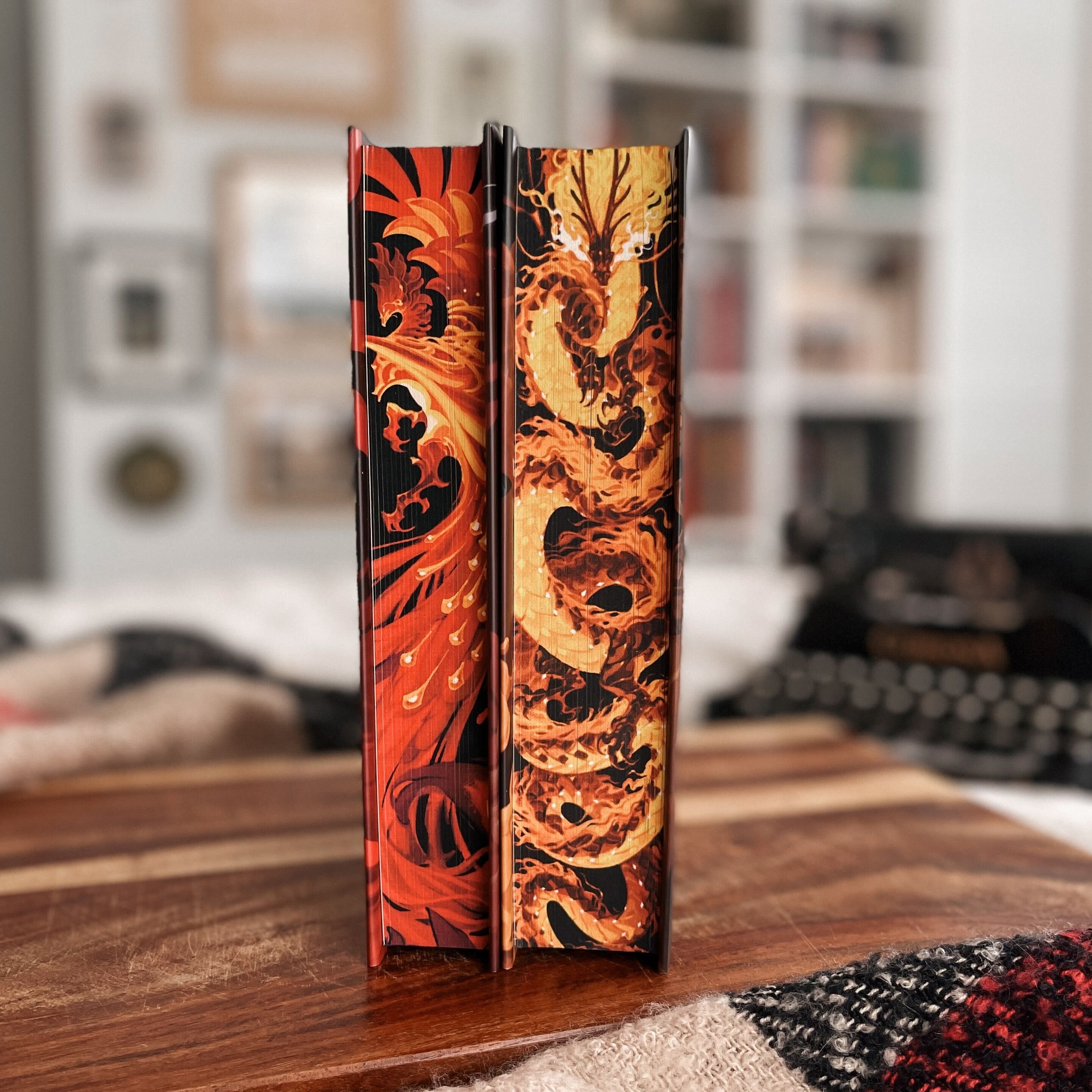 Real photo: set sprayed edges (both books)